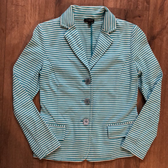 Talbots Jackets & Blazers - TALBOTS Cotton Blend Striped Blazer Jacket